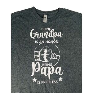 Being Grandpa Is An Honor Being Papa Is Priceless Gray T-Shirt  Men's 2XL‎